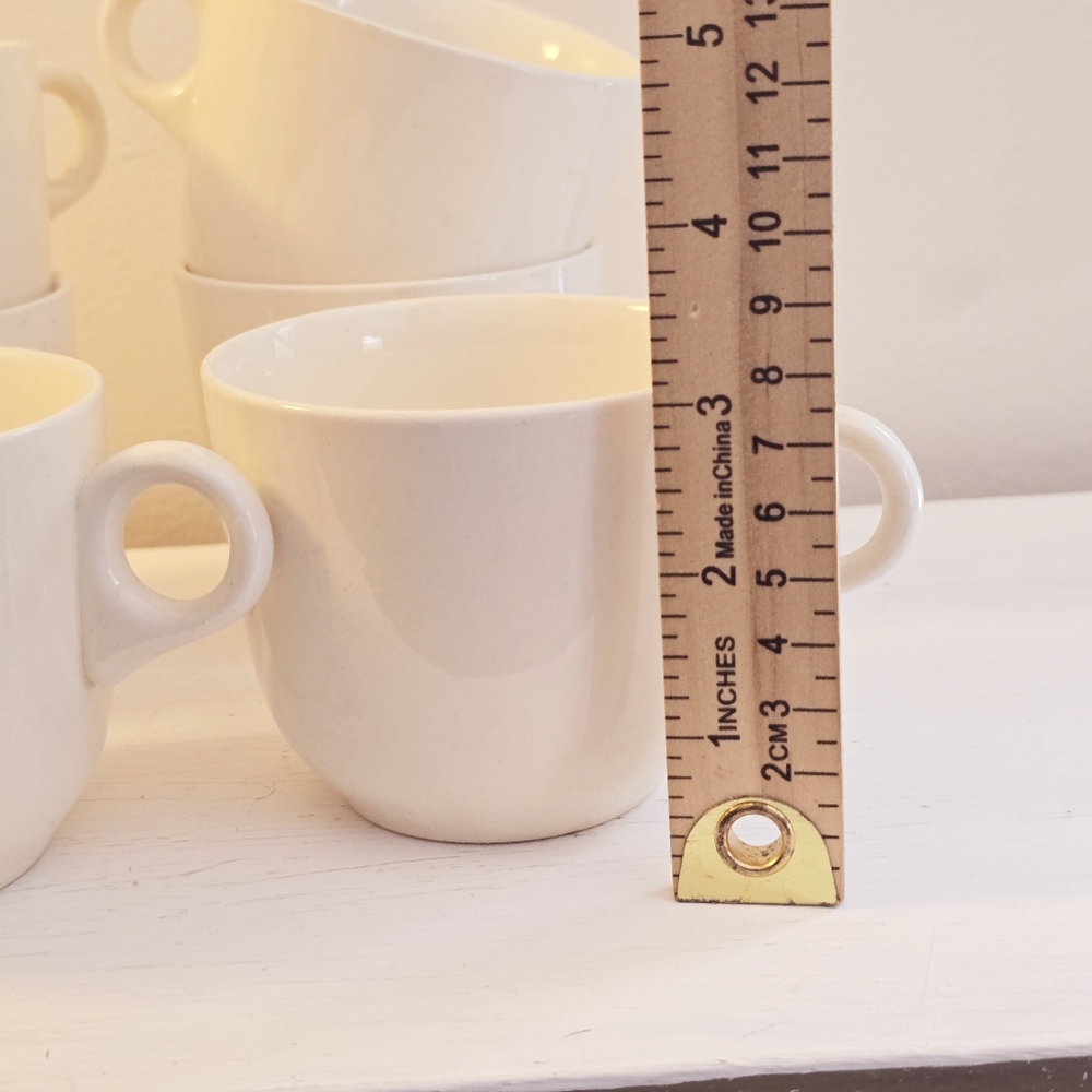 Set of 6 Vintage White Demitasse Mugs - Picture 6 of 7
